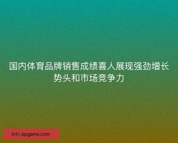 国内体育品牌销售成绩喜人展现强劲增长势头和市场竞争力
