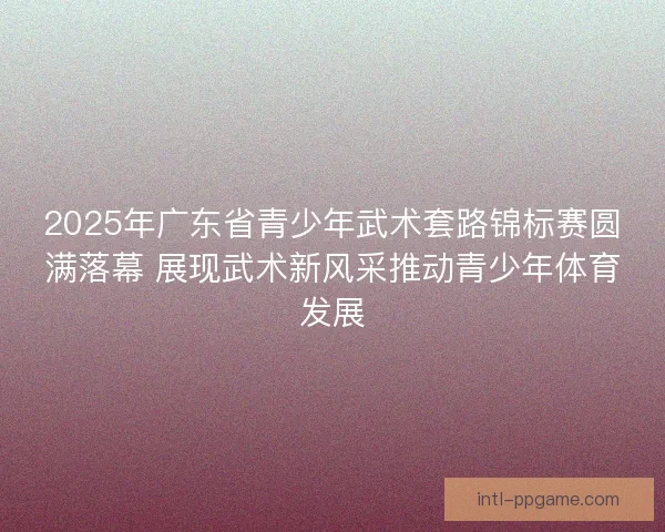 2025年广东省青少年武术套路锦标赛圆满落幕 展现武术新风采推动青少年体育发展